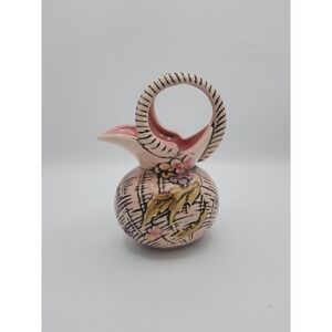Vintage Hull Pottery Pink Blossom Flite Honey Jug Pot Pitcher T-1 USA Made 1955